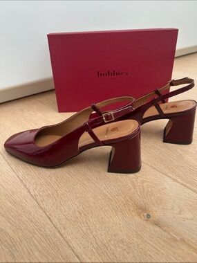 Bobbies Paris Nebbiolo Patent “Maddie” Slingback Block Heels